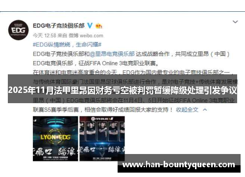 2025年11月法甲里昂因财务亏空被判罚暂缓降级处理引发争议